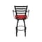 Holland Bar Stool Co Jackie with Arms 30 in. Swivel Bar Stool with Black Wrinkle Finish and Canter Red Seat 415 - alternate 6